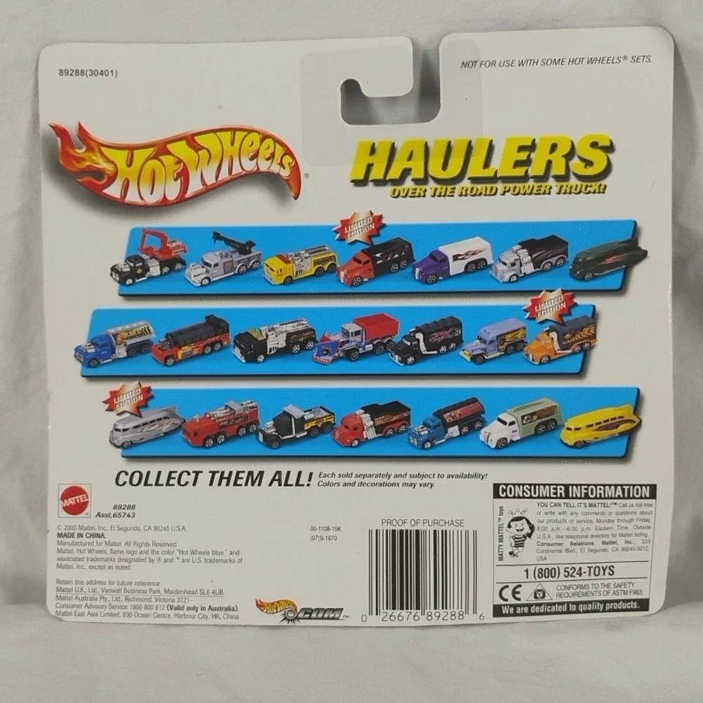 Hot Wheels Haulers Over The Road Power Truck‎ Silver/Gray Black/Purple Semi